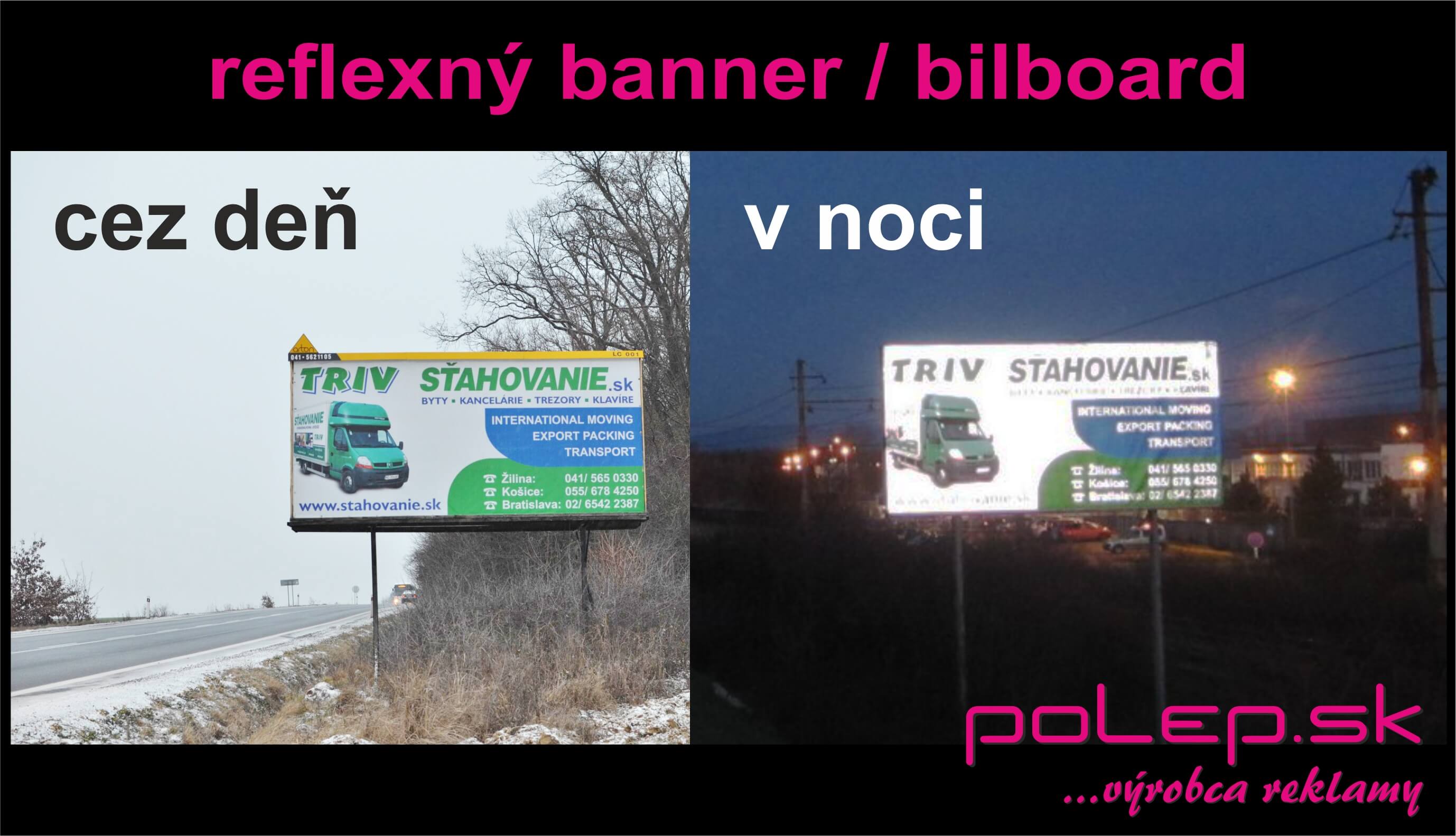 Reflexný banner a bilboard